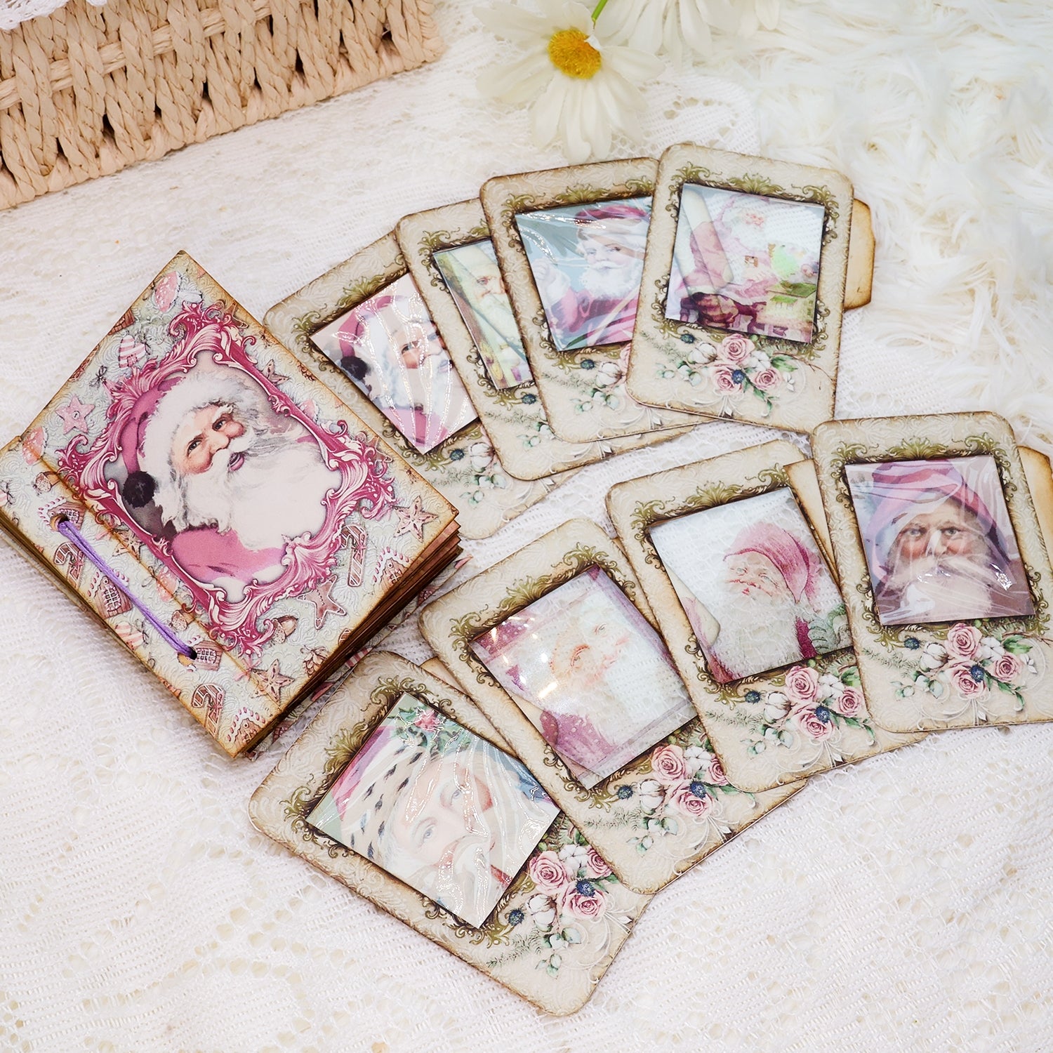 Pink Santa Mini Photo & Notes Album Craft Kit - DIY Gift 1