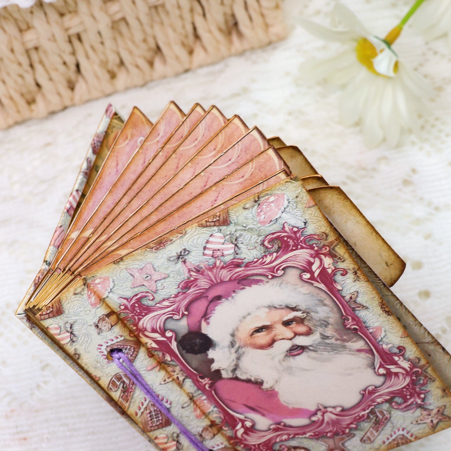 Pink Santa Mini Photo & Notes Album Craft Kit - DIY Gift 3