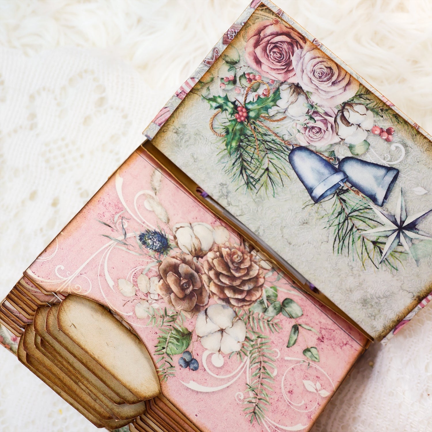 Pink Santa Mini Photo & Notes Album Craft Kit - DIY Gift 6