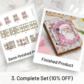 Pink Santa Mini Photo & Notes Album Handmade Booklet Craft Kit - DIY Gift 1
