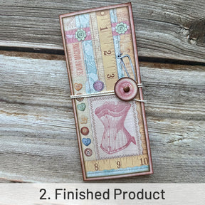Pink Sewing Handmade Junk Journal Pocket Folder Storage Book sku-2