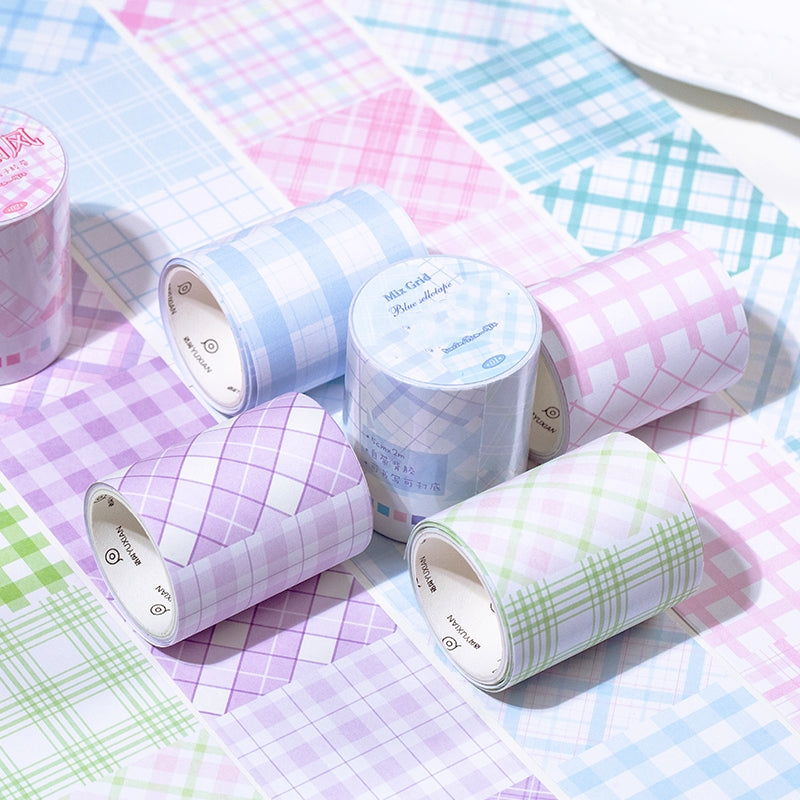 Plaid Style Simple Writable Tape b2
