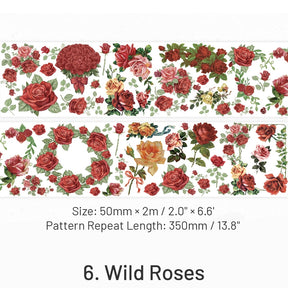 Plant a Rose Series Vintage Floral Decorative Tape sku-6