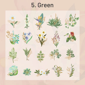 Plant and Flower Holographic Hot Stamping PET Stickers - Rose, Sunflower, Tulip, Iris sku-5