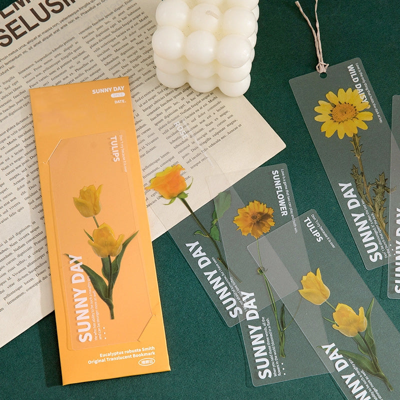 Plant and Flower PET Bookmarks - Sunflower, Daffodil, Rose b3