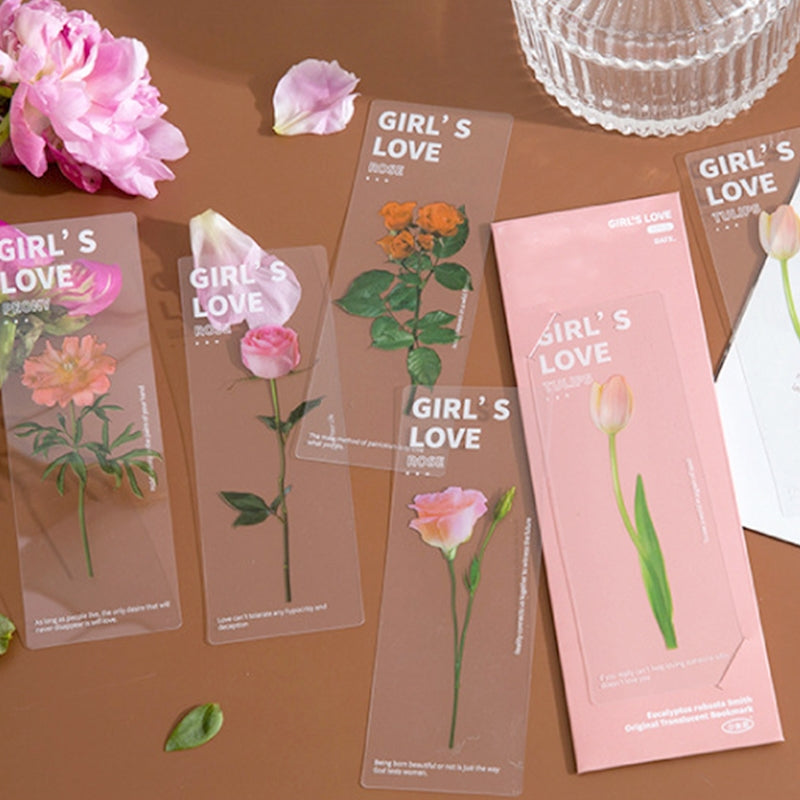 Plant and Flower PET Bookmarks - Sunflower, Daffodil, Rose b6