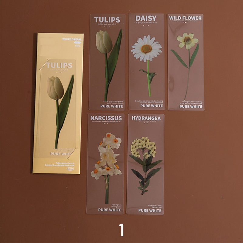 Plant and Flower PET Bookmarks - Sunflower, Daffodil, Rose sku-1