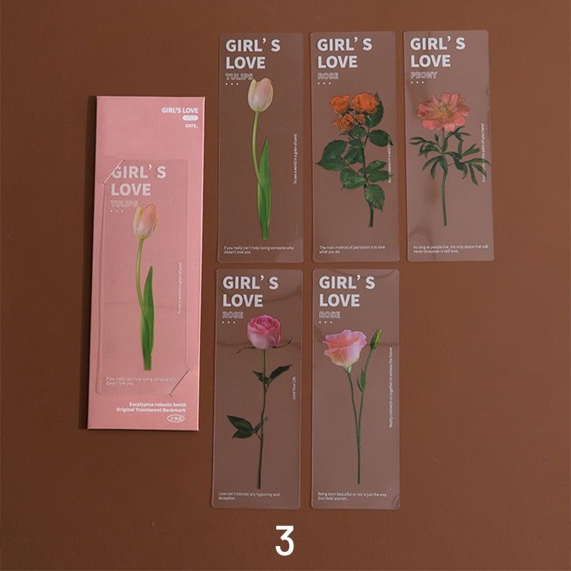 Plant and Flower PET Bookmarks - Sunflower, Daffodil, Rose sku-3