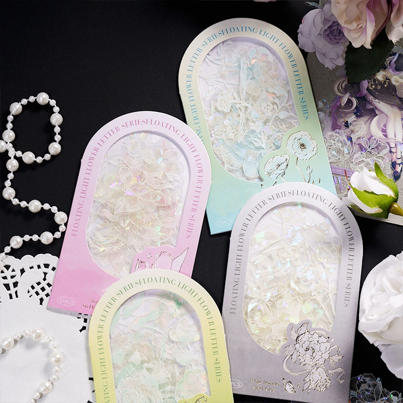 Plant and Flower PET Holographic Hot Stamping Stickers a
