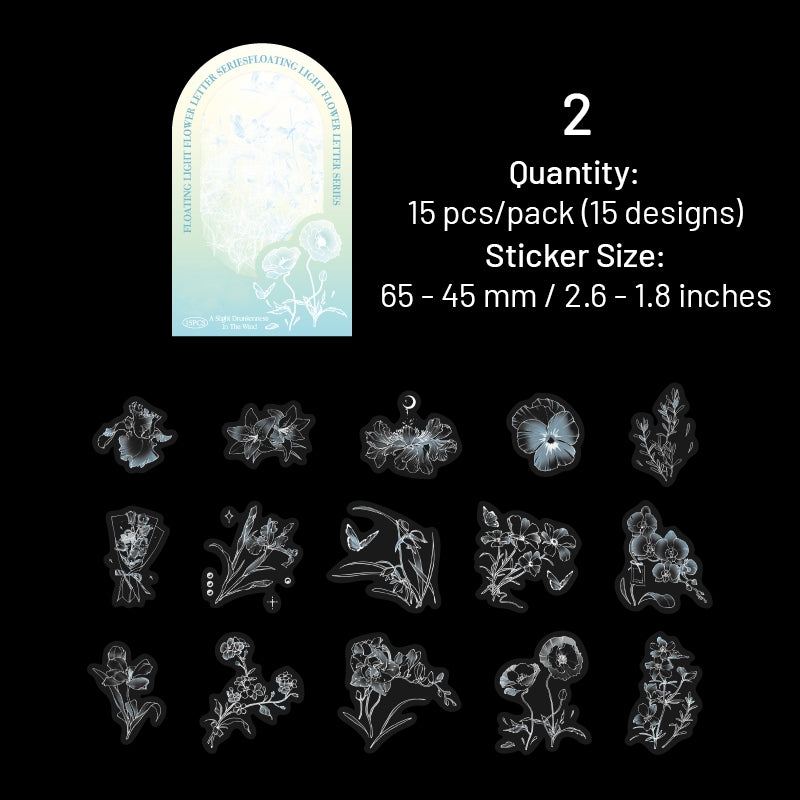 Plant and Flower PET Holographic Hot Stamping Stickers sku-2