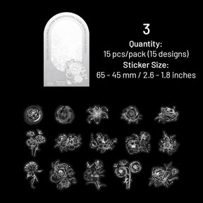 Plant and Flower PET Holographic Hot Stamping Stickers sku-3
