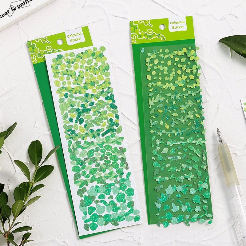 Plant Branch and Leaf  Holographic Vinyl Stickers b