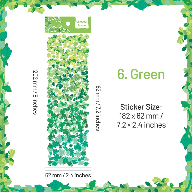 Plant Branch and Leaf  Holographic Vinyl Stickers sku-6