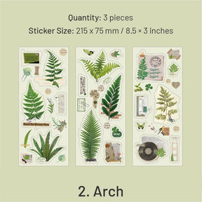 Plant PET Die-cut Sticker Sheet - Rose, Green Leaf, Peach Blossom sku-2