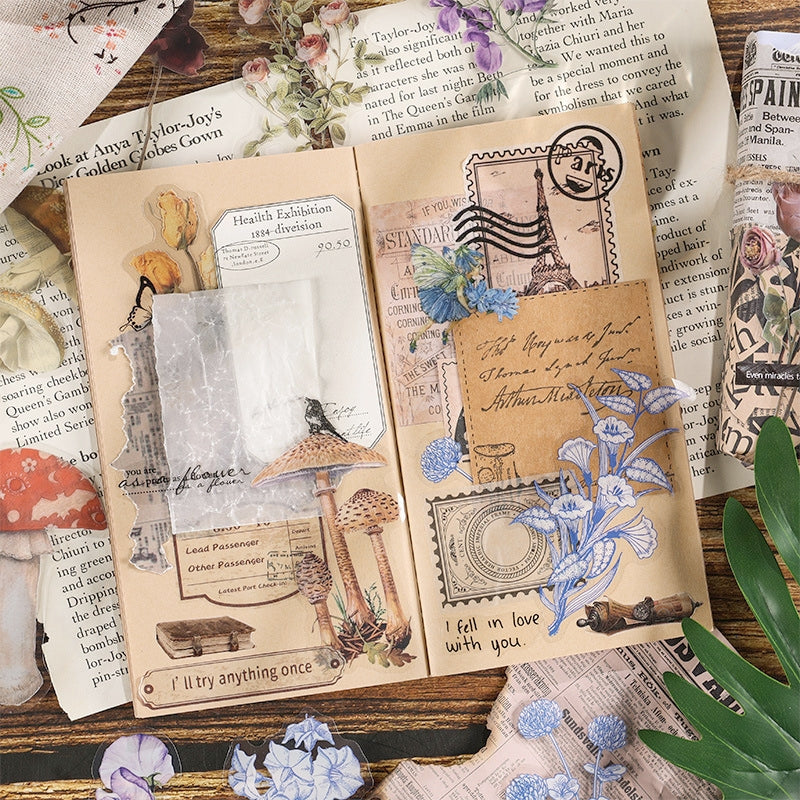 Plant PET Die-cut Stickers - Flower, Fruit, Rose, Tulip, Mushroom, Leaf b1