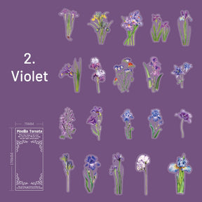 Plant PET Die-cut Stickers - Flower, Fruit, Rose, Tulip, Mushroom, Leaf sku-2