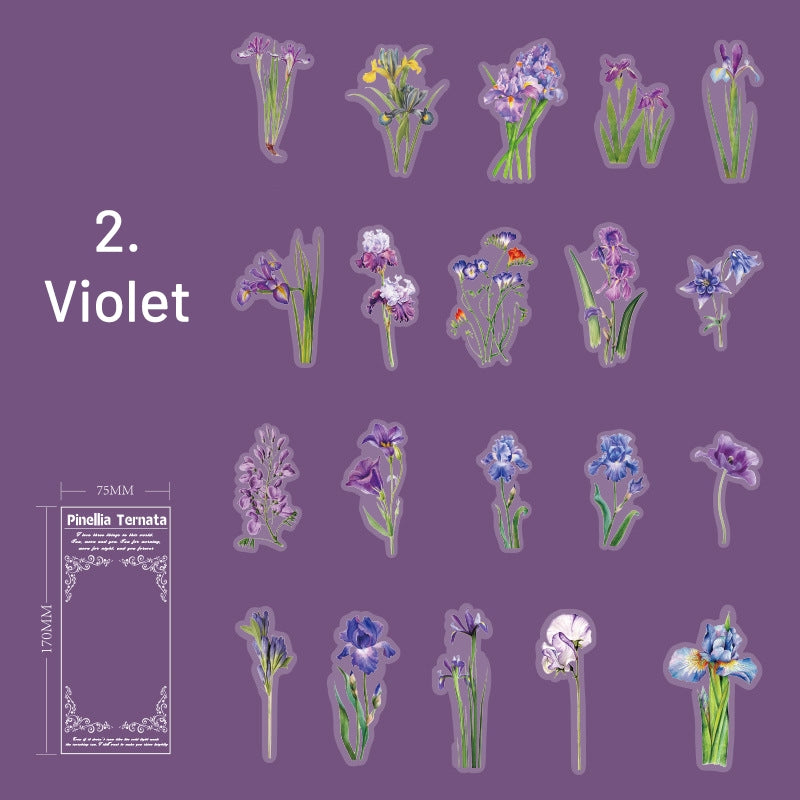 Plant PET Die-cut Stickers - Flower, Fruit, Rose, Tulip, Mushroom, Leaf sku-2