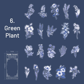 Plant PET Die-cut Stickers - Flower, Fruit, Rose, Tulip, Mushroom, Leaf sku-6