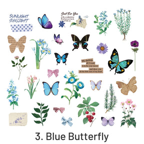 Plant PET Sticker - Fern, Butterfly, Flower, Leaves sku-3