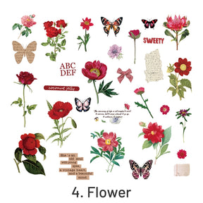 Plant PET Sticker - Fern, Butterfly, Flower, Leaves sku-4