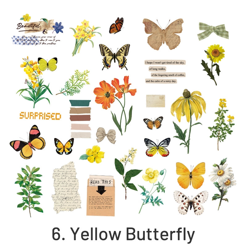Plant PET Sticker - Fern, Butterfly, Flower, Leaves sku-6