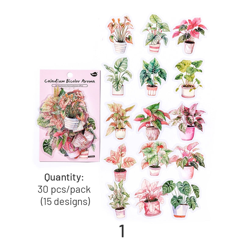Plant PET Stickers - Flowerpot, Cactus, Cat, Dog sku-1