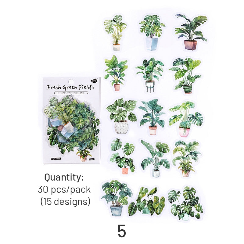 Plant PET Stickers - Flowerpot, Cactus, Cat, Dog sku-5