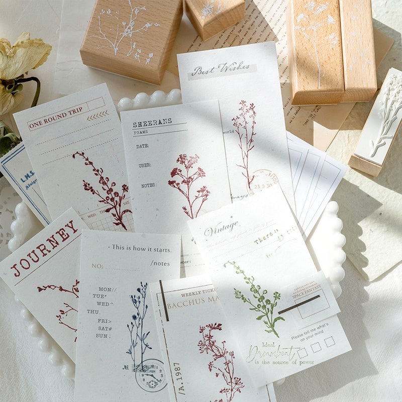 Plant-Themed Wood Rubber Stamps b2