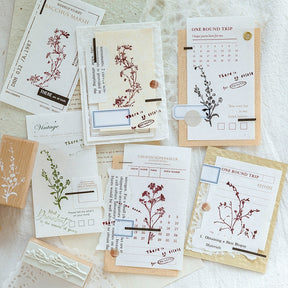 Plant-Themed Wood Rubber Stamps b3