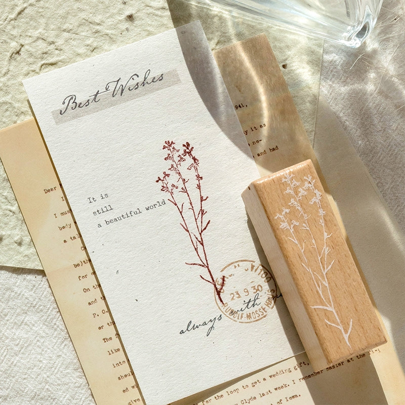Plant-Themed Wood Rubber Stamps b7