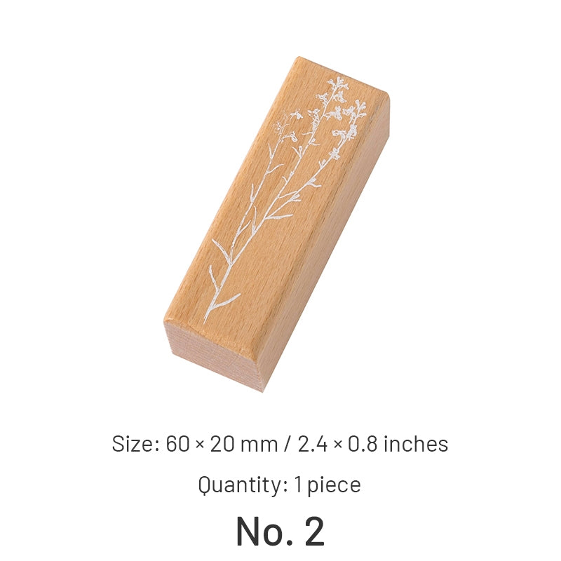 Plant-Themed Wood Rubber Stamps sku-2