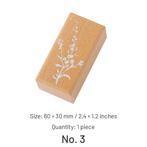 Plant-Themed Wood Rubber Stamps sku-3
