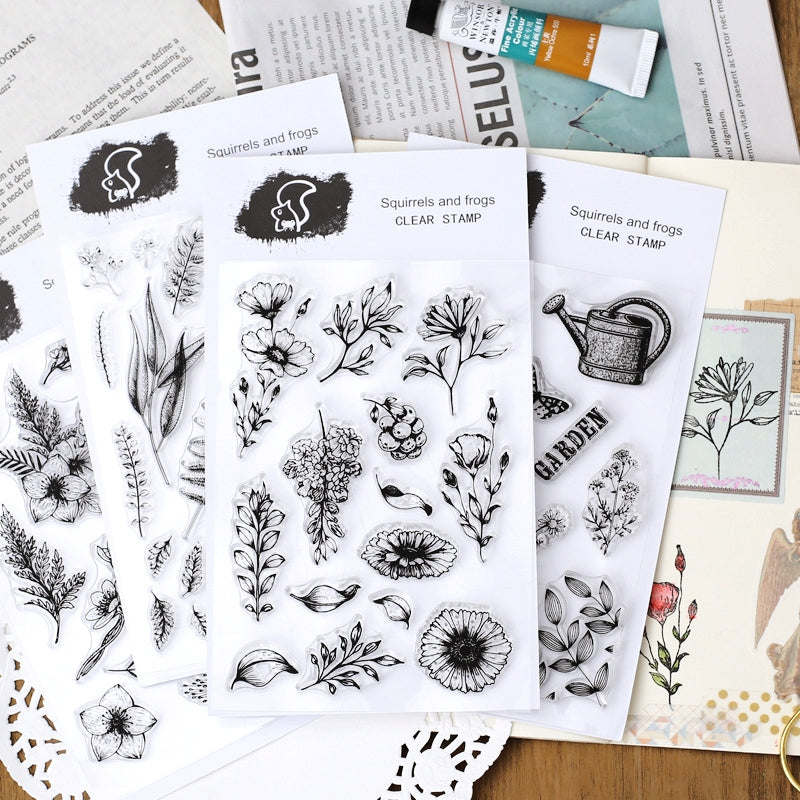 Plant Transparent Silicone Stamp - Leaves, Fern, Vanilla a1