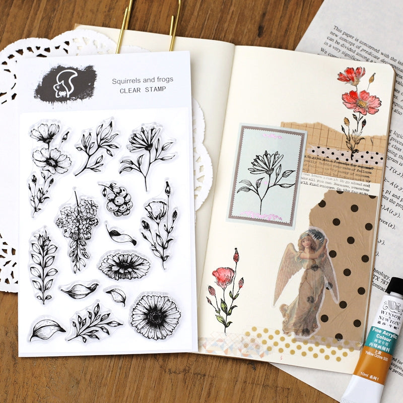 Plant Transparent Silicone Stamp - Leaves, Fern, Vanilla b3