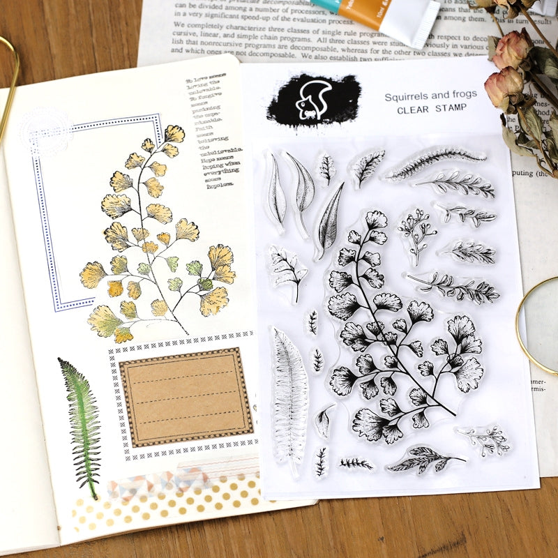 Plant Transparent Silicone Stamp - Leaves, Fern, Vanilla b5