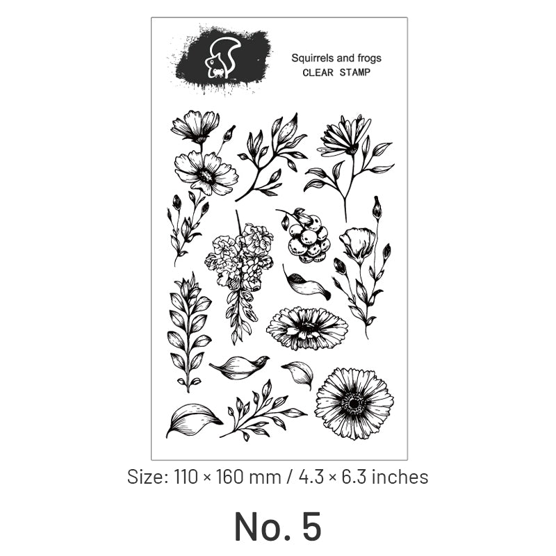 Plant Transparent Silicone Stamp - Leaves, Fern, Vanilla sku-5