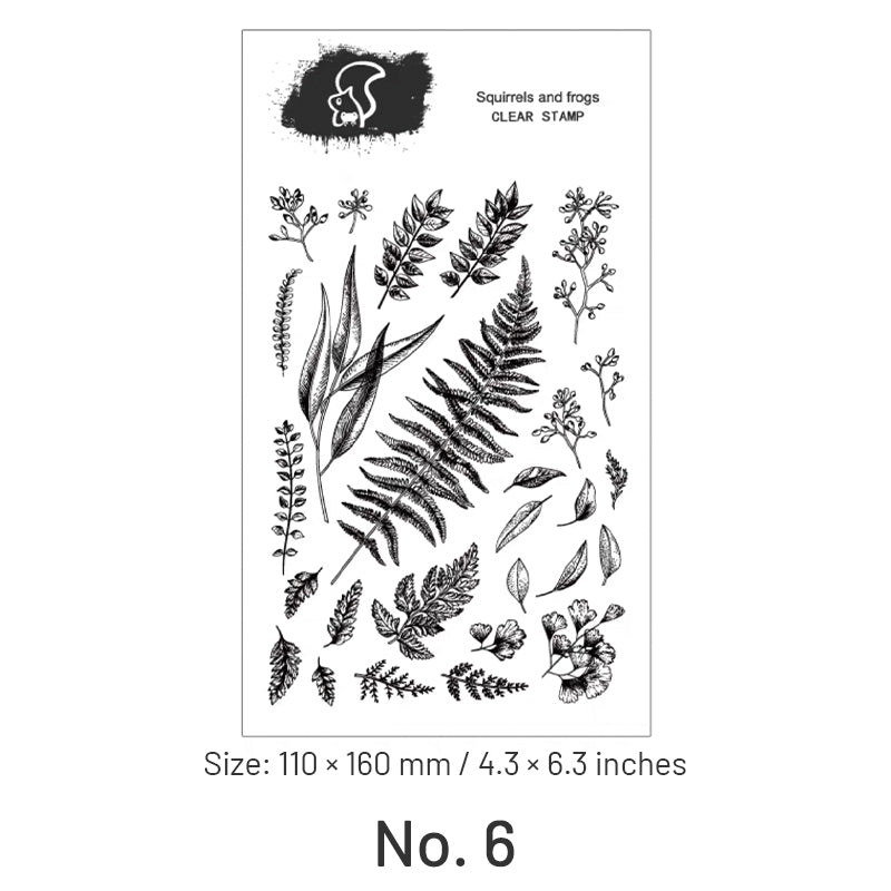Plant Transparent Silicone Stamp - Leaves, Fern, Vanilla sku-6