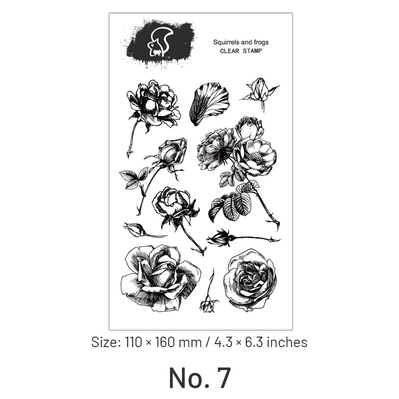 Plant Transparent Silicone Stamp - Leaves, Fern, Vanilla sku-7