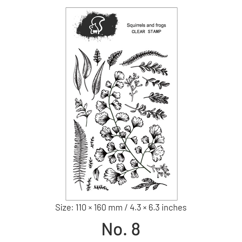 Plant Transparent Silicone Stamp - Leaves, Fern, Vanilla sku-8