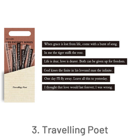 Poetry-Words Theme Long Strip Dual Material Sticker