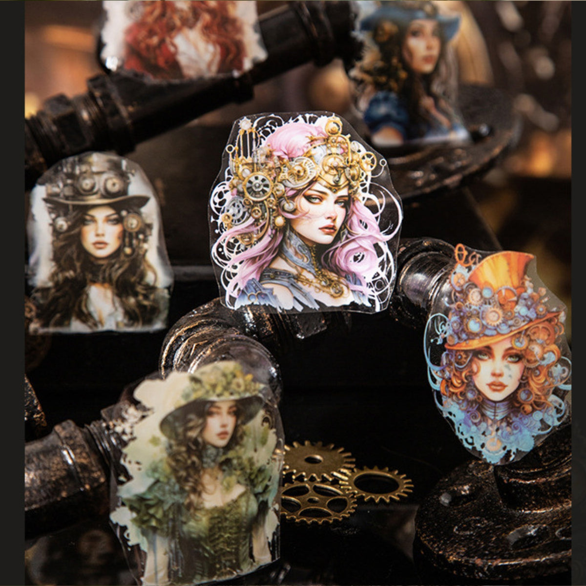Punk City Series Creative Mechanical Punk Style Decorative Landscaping Tape 11