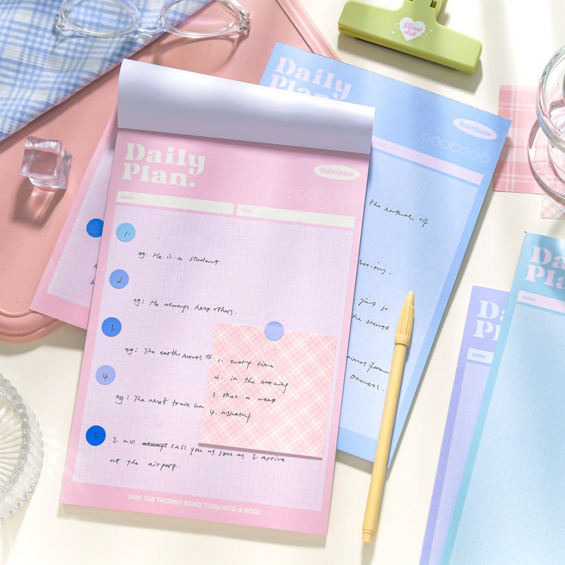 Rainbow Aroma Series Simple Grids Scratch Paper Notepad b4