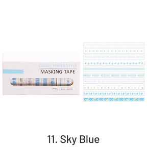 Rainbow Color Small Pattern Boxed Thin Washi Tape Set sku-11