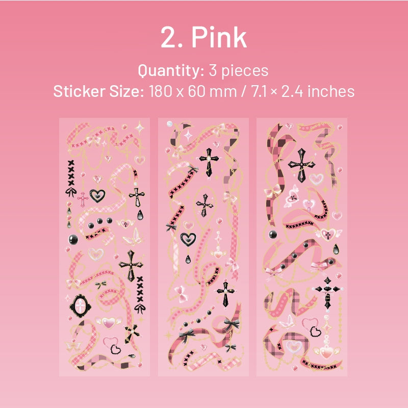Rainbow Ribbon Chain Hot Stamping Vinyl Sticker Sheet sku-2