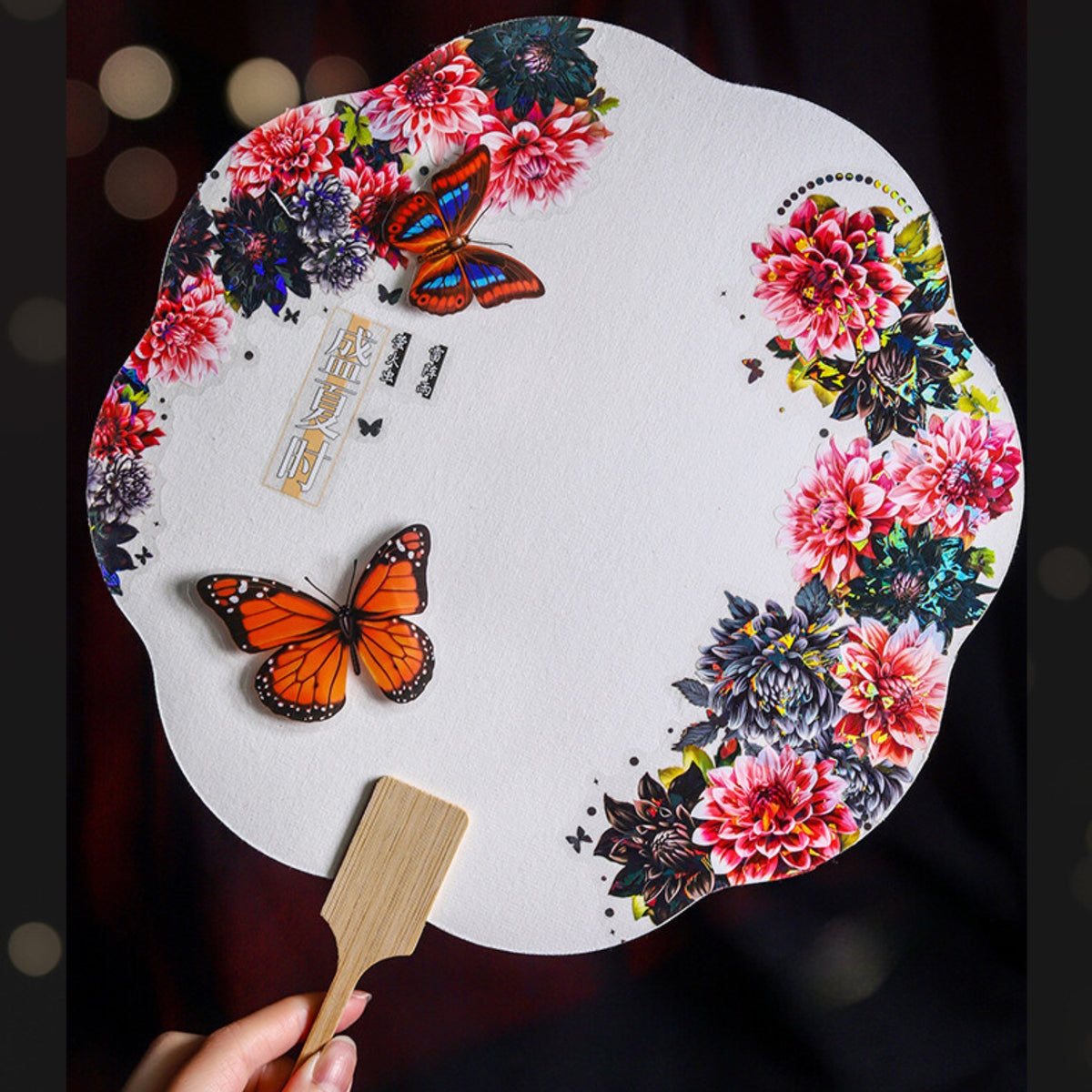 Red and Black Series Shell Light Floral Sticker 13