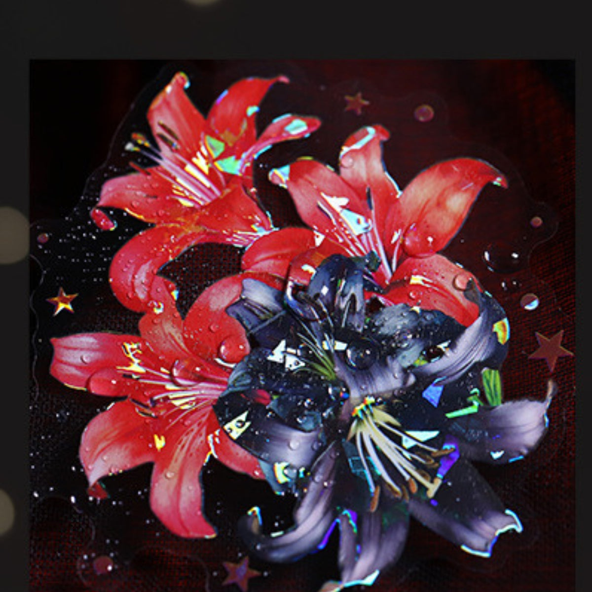 Red & Black Floral Shell Light Sticker | Stamprints Custom Decals