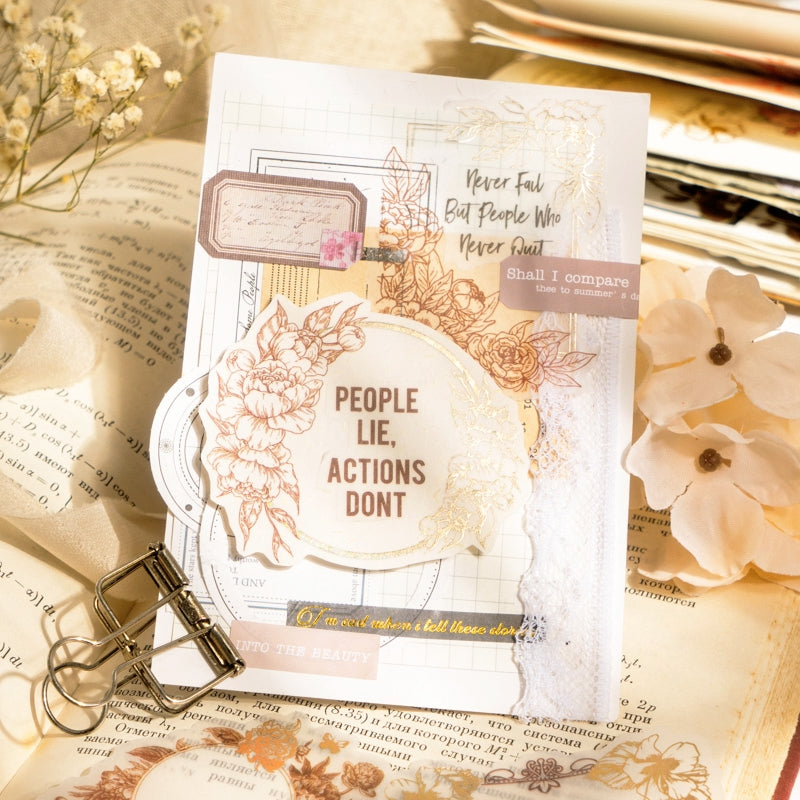 Remaining Temperature Series Vintage Plant Frame Sulfuric Acid Paper Stickers b2