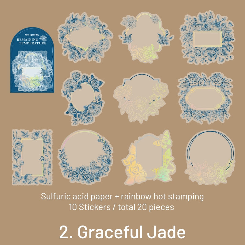 Remaining Temperature Series Vintage Plant Frame Sulfuric Acid Paper Stickers sku-2