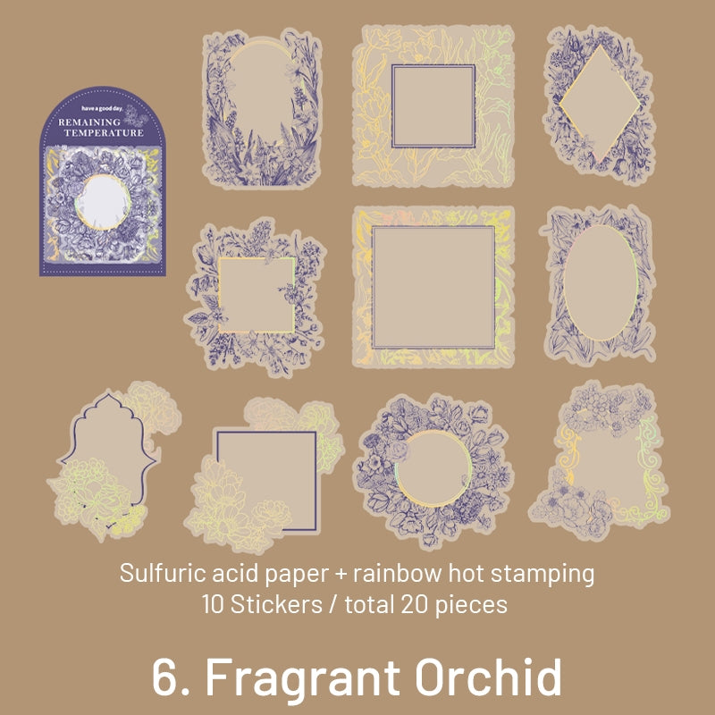 Remaining Temperature Series Vintage Plant Frame Sulfuric Acid Paper Stickers sku-6