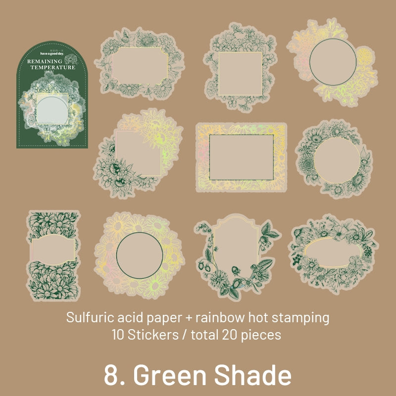 Remaining Temperature Series Vintage Plant Frame Sulfuric Acid Paper Stickers sku-8